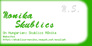 monika skublics business card